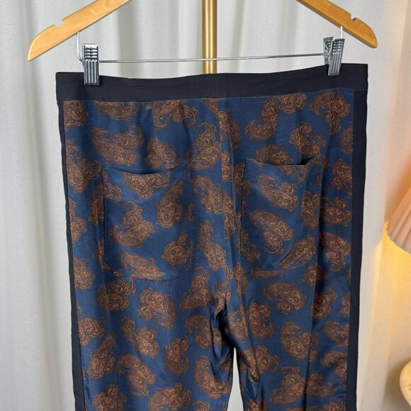 A.L.C. 100% Silk Paisley Trousers sz 8 - Picture 3 of 13